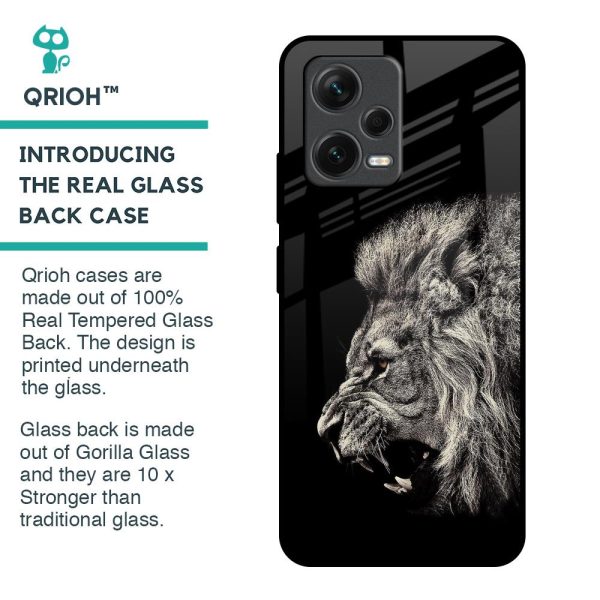 Brave Lion Glass Case for Redmi Note 12 5G Hot on Sale