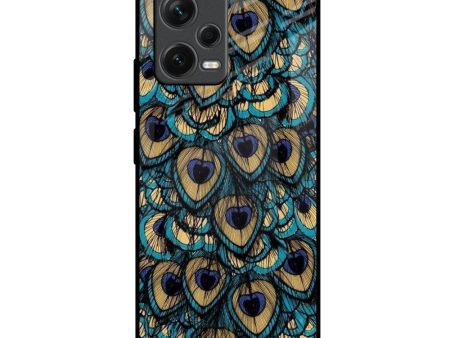 Peacock Feathers Glass case for Redmi Note 12 5G Sale