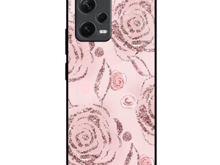 Shimmer Roses Glass case for Redmi Note 12 5G Online Sale