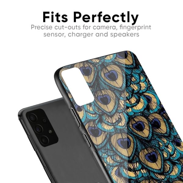 Peacock Feathers Glass case for Redmi Note 12 5G Sale