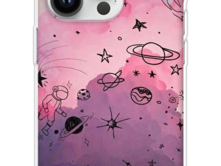 Space Doodles Art Soft Cover For iPhone 14 Pro Online now