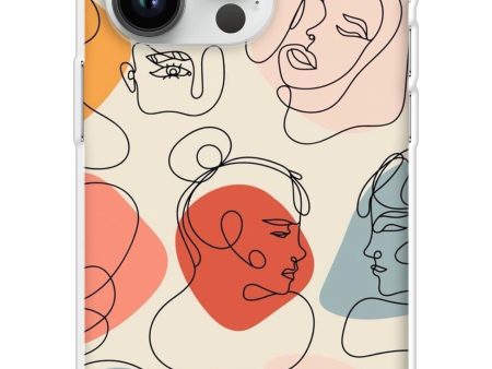 Abstract Faces Soft Cover for iPhone 14 Pro For Discount