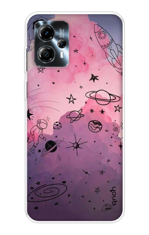 Space Doodles Art Soft Cover For Motorola Moto G13 Hot on Sale