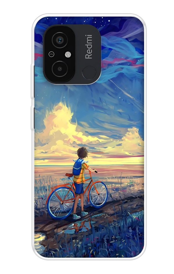 Riding Bicycle to Dreamland Soft Cover for Redmi 12C Hot on Sale