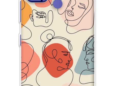 Abstract Faces Soft Cover for Nokia C22 Online Hot Sale