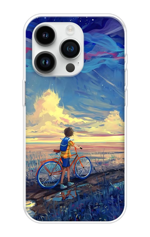 Riding Bicycle to Dreamland Soft Cover for iPhone 14 Pro For Cheap