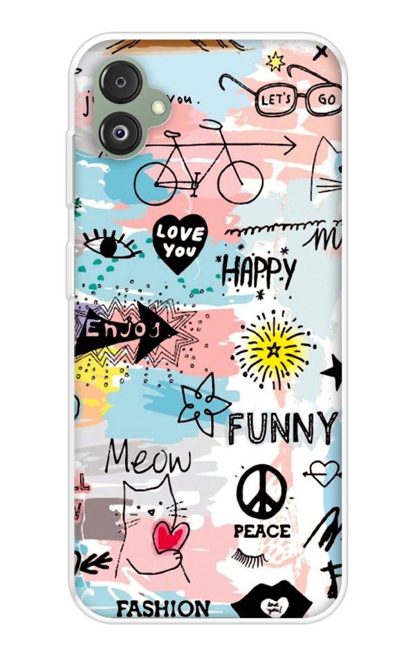 Happy Doodle Soft Cover for Samsung Galaxy F14 5G Online now