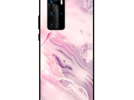 Diamond Pink Gradient Glass Case For Huawei P40 Pro For Sale